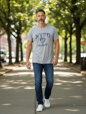 NYPD New York City Police Department Graphic T-Shirt Gray Men’s XL
